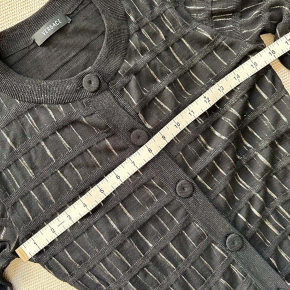 VERSACE fine black/gold cardigan XS-S/40 - Picture 7 of 7
